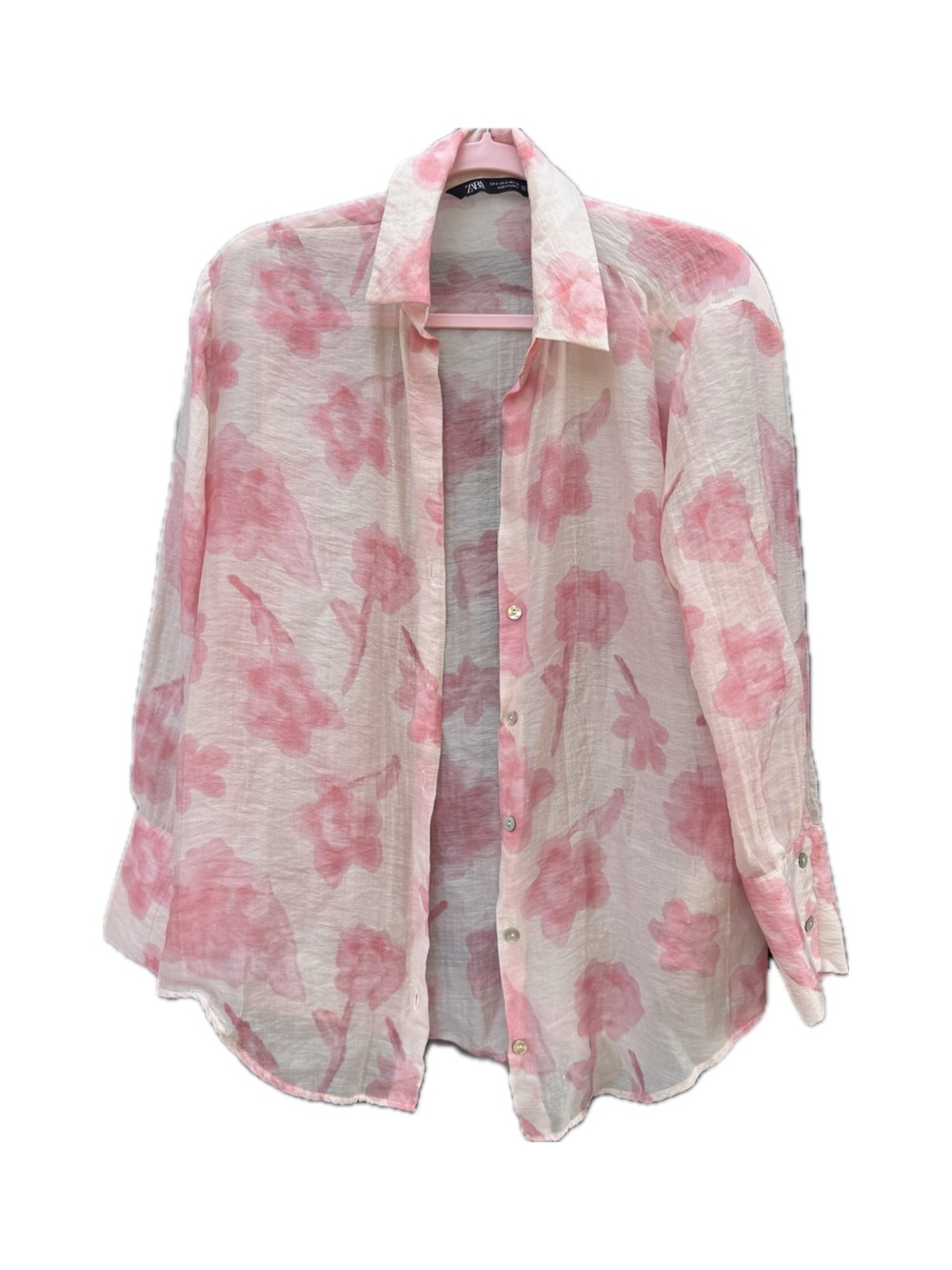 Light pink button up top